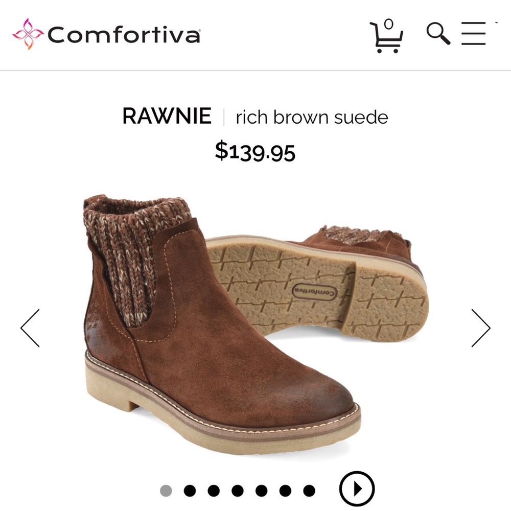 Comfortiva Rawnie rich brown suede boots, size 7.5, like new